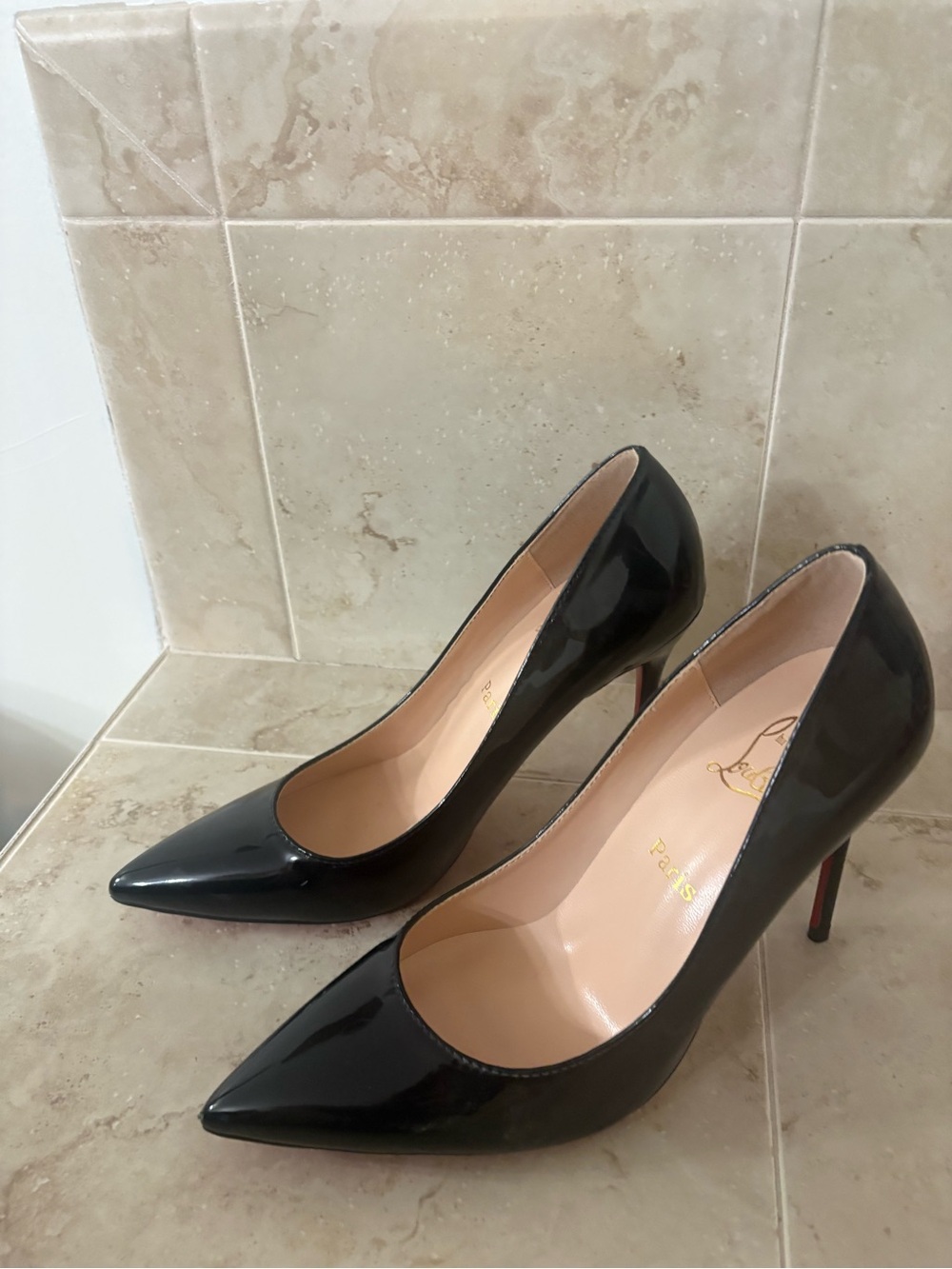 Black Patent Pointed-Toe Stiletto Pumps